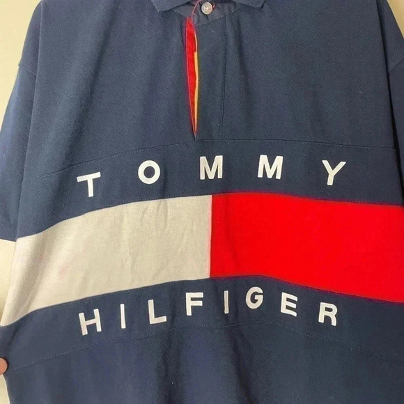 Vintage Tommy Hilfiger Flag Polo Shirt Size XL - Picture 3 of 4
